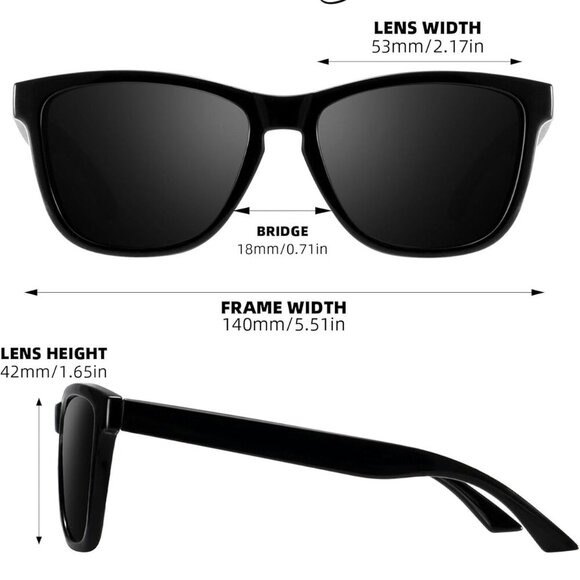 Women Polarized Sunglasses UV400 Protection Square Frame Outdoor Fashion - Picture 4 of 6